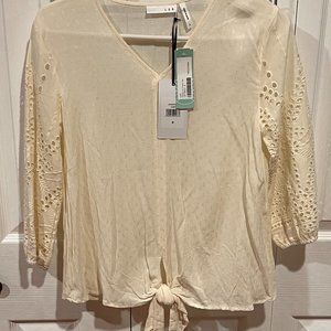 LUQ Rhee Ivory Eyelet Top